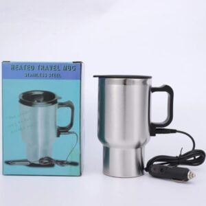 12V Car Heating Cup Electric Kettle – Double Layer Stainless Steel Insulated Coffee Mug for Car Accessories
