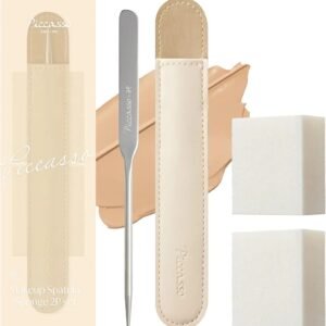 Precision Makeup Spatula Tool with Protective Case | Korean Beauty Makeup Mixing Applicator